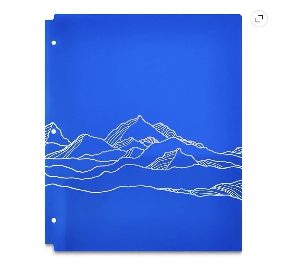 3 Pack Pen + Gear Pocket Poly Folders 9.4" x 11.4", Blue Mountains